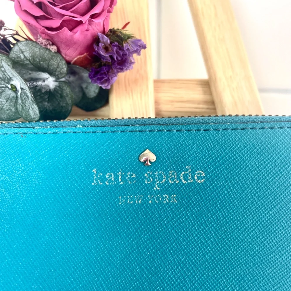 “kate spade” Turquoise Saffiano Leather “Lacey” Wallet, WLRU1689B - Picture 2 of 13